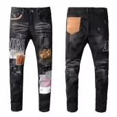 amiri denim jeans skinny-fit distressed stretch embroidery amiri black